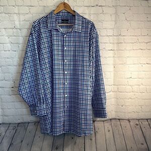 SHAQUILLE O’NEAL Shirt Mens size XLG Big Fit Cooling Stretch Purple Blue Checked